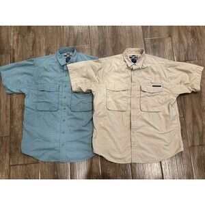 Ex officio Men’s L Shirt Sleeve Travel Adventure Shirts Set Of 2 EUC Pockets
